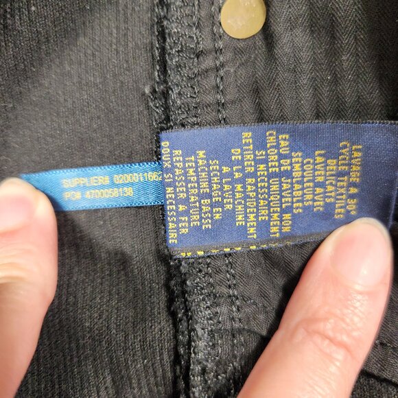 Polo Ralph Lauren Corduroy Stretchy Slim Pants Black Women's Size 10 - Picture 13 of 14